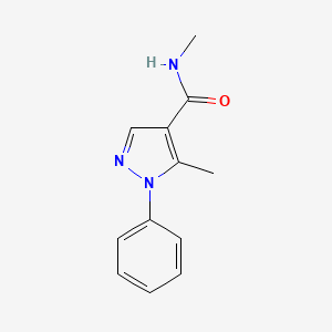 molecular formula C12H13N3O B3059349 N,5-dimethyl-1-phenyl-1H-pyrazole-4-carboxamide CAS No. 98533-25-6