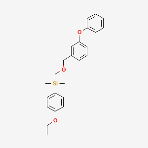 molecular formula C24H28O3Si B3059387 Silane, (4-ethoxyphenyl)dimethyl(((3-phenoxyphenyl)methoxy)methyl)- CAS No. 99503-10-3