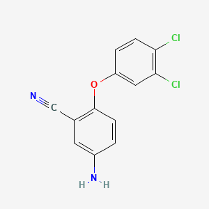 molecular formula C13H8Cl2N2O B3059416 Benzonitrile, 5-amino-2-(3,4-dichlorophenoxy)- CAS No. 99902-87-1