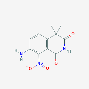 molecular formula C11H11N3O4 B3059417 1,3(2H,4H)-Isoquinolinedione, 7-amino-4,4-dimethyl-8-nitro- CAS No. 99911-28-1