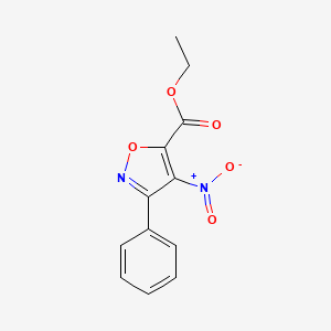 molecular formula C12H10N2O5 B3059419 Ethyl 4-nitro-3-phenyl-1,2-oxazole-5-carboxylate CAS No. 99934-18-6