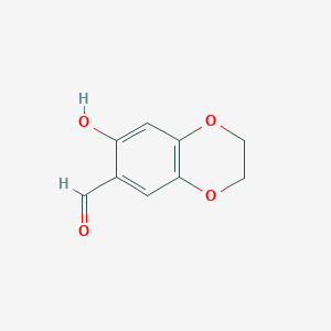 molecular formula C9H8O4 B3059436 1,4-Benzodioxin-6-carboxaldehyde, 2,3-dihydro-7-hydroxy- CAS No. 116757-65-4