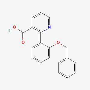 molecular formula C19H15NO3 B3059441 2-(2-Benzyloxyphenyl)nicotinic acid CAS No. 1258622-71-7