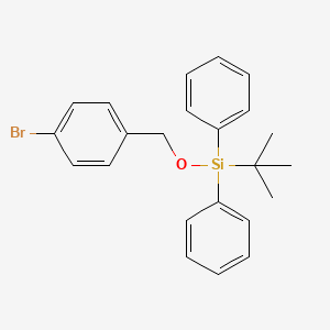molecular formula C23H25BrOSi B3059445 Silane, [(4-bromophenyl)methoxy](1,1-dimethylethyl)diphenyl- CAS No. 133776-42-8