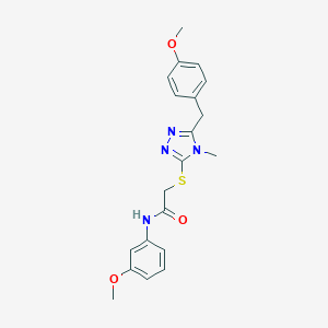 molecular formula C20H22N4O3S B305945 2-{[5-(4-methoxybenzyl)-4-methyl-4H-1,2,4-triazol-3-yl]sulfanyl}-N-(3-methoxyphenyl)acetamide 