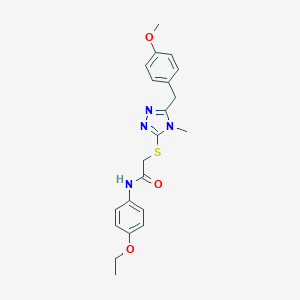 molecular formula C21H24N4O3S B305948 N-(4-ethoxyphenyl)-2-{[5-(4-methoxybenzyl)-4-methyl-4H-1,2,4-triazol-3-yl]sulfanyl}acetamide 