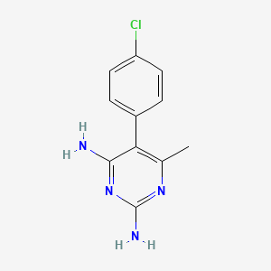 molecular formula C11H11ClN4 B3059484 5-(4-Chlorophenyl)-6-methylpyrimidine-2,4-diamine CAS No. 3275-44-3