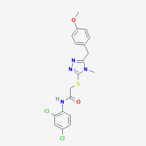 molecular formula C19H18Cl2N4O2S B305950 N-(2,4-dichlorophenyl)-2-{[5-(4-methoxybenzyl)-4-methyl-4H-1,2,4-triazol-3-yl]sulfanyl}acetamide 
