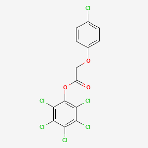 molecular formula C14H6Cl6O3 B3059527 Pentachlorophenyl (4-chlorophenoxy)acetate CAS No. 5184-18-9