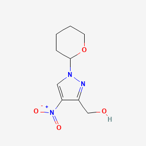 molecular formula C9H13N3O4 B3059528 [4-Nitro-1-(oxan-2-yl)-1H-pyrazol-3-yl]methanol CAS No. 518990-09-5