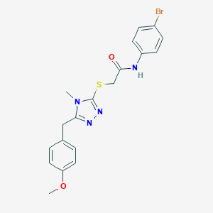 molecular formula C19H19BrN4O2S B305954 N-(4-bromophenyl)-2-{[5-(4-methoxybenzyl)-4-methyl-4H-1,2,4-triazol-3-yl]sulfanyl}acetamide 