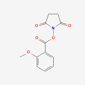 molecular formula C12H11NO5 B3059547 1-{[(2-Methoxyphenyl)carbonyl]oxy}pyrrolidine-2,5-dione CAS No. 60586-99-4