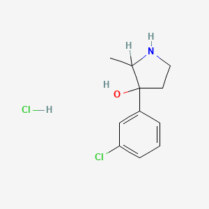 molecular formula C11H15Cl2NO B3059560 3-(m-Chlorophenyl)-2-methyl-3-pyrrolidinol hydrochloride CAS No. 67466-42-6
