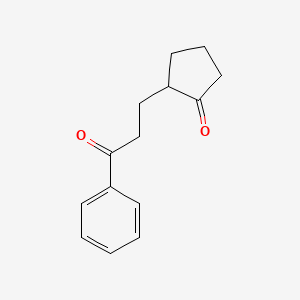 molecular formula C14H16O2 B3059564 2-(3-氧代-3-苯基丙基)环戊酮 CAS No. 7095-09-2