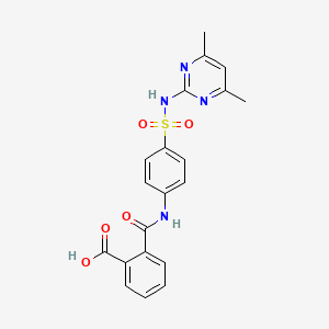 molecular formula C20H18N4O5S B3059613 2-(((4-(((4,6-Dimethyl-2-pyrimidinyl)amino)sulphonyl)phenyl)amino)carbonyl)benzoic acid CAS No. 94134-30-2