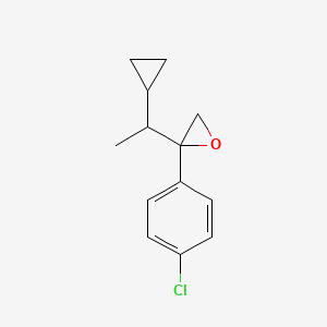 molecular formula C13H15ClO B3059614 2-(4-Chlorophenyl)-2-(1-cyclopropylethyl)oxirane CAS No. 94361-26-9