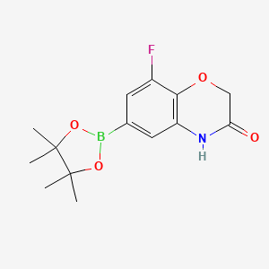 molecular formula C14H17BFNO4 B3059615 8-fluoro-6-(4,4,5,5-tetramethyl-1,3,2-dioxaborolan-2-yl)-2H-1,4-benzoxazin-3(4H)-one CAS No. 943994-40-9