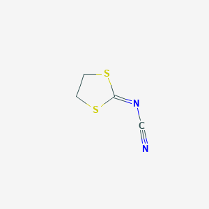 molecular formula C4H4N2S2 B3059620 1,3-Dithiolan-2-ylidenecyanamide CAS No. 10191-72-7