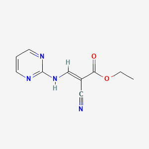 molecular formula C10H10N4O2 B3059623 ethyl (E)-2-cyano-3-(pyrimidin-2-ylamino)prop-2-enoate CAS No. 1025689-38-6