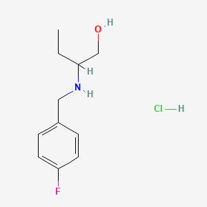 molecular formula C11H17ClFNO B3059634 2-[(4-Fluorobenzyl)amino]-1-butanol hydrochloride CAS No. 1048673-59-1