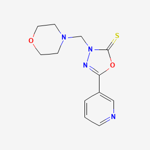 molecular formula C12H14N4O2S B3059643 1,3,4-Oxadiazole-2(3H)-thione, 3-(4-morpholinylmethyl)-5-(3-pyridinyl)- CAS No. 105491-65-4