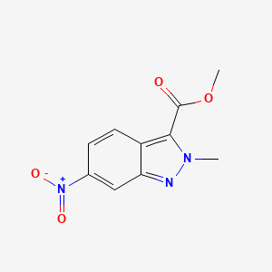 molecular formula C10H9N3O4 B3059645 2-甲基-6-硝基-2H-吲唑-3-羧酸甲酯 CAS No. 1058740-89-8