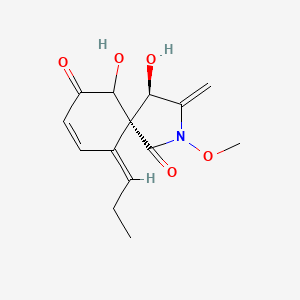 molecular formula C14H17NO5 B3059650 Spirostaphylotrichin A CAS No. 106155-05-9
