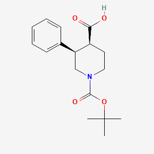 molecular formula C17H23NO4 B3059653 cis-1-(tert-Butoxycarbonyl)-3-phenylpiperidine-4-carboxylic acid CAS No. 1068522-21-3