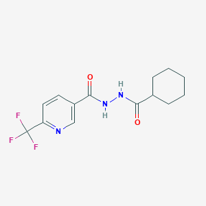 molecular formula C14H16F3N3O2 B3059658 N'-(cyclohexylcarbonyl)-6-(trifluoromethyl)nicotinohydrazide CAS No. 1092346-05-8