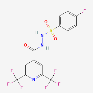N'-(4-fluorobenzenesulfonyl)-2,6-bis(trifluoromethyl)pyridine-4-carbohydrazide