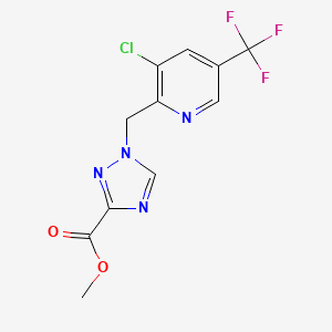 molecular formula C11H8ClF3N4O2 B3059662 methyl 1-{[3-chloro-5-(trifluoromethyl)pyridin-2-yl]methyl}-1H-1,2,4-triazole-3-carboxylate CAS No. 1092346-61-6