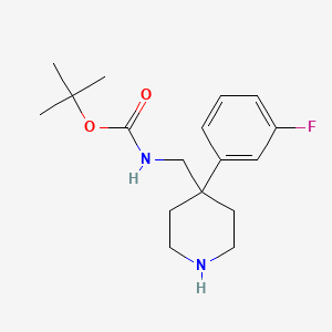 molecular formula C17H25FN2O2 B3059687 tert-Butyl {[4-(3-fluorophenyl)piperidin-4-yl]methyl}carbamate CAS No. 1158750-59-4
