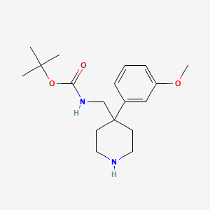 molecular formula C18H28N2O3 B3059689 tert-Butyl [4-(3-methoxyphenyl)piperidin-4-yl]methylcarbamate CAS No. 1158750-68-5