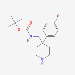 molecular formula C18H28N2O3 B3059690 tert-Butyl [4-(4-methoxyphenyl)piperidin-4-yl]methylcarbamate CAS No. 1158750-79-8