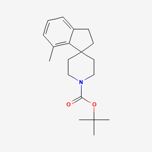 molecular formula C19H27NO2 B3059692 tert-Butyl 7-methyl-2,3-dihydrospiro[indene-1,4'-piperidine]-1'-carboxylate CAS No. 1160247-37-9