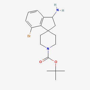 molecular formula C18H25BrN2O2 B3059694 叔丁基 3-氨基-7-溴-2,3-二氢螺[茚满-1,4'-哌啶]-1'-羧酸酯 CAS No. 1160247-58-4