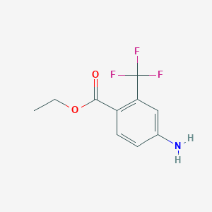molecular formula C10H10F3NO2 B3059701 Ethyl 4-amino-2-(trifluoromethyl)benzoate CAS No. 1171245-63-8