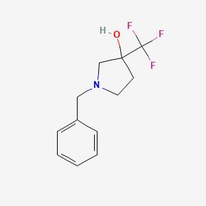 molecular formula C12H14F3NO B3059724 1-Benzyl-3-(trifluoromethyl)pyrrolidin-3-ol CAS No. 1211580-89-0