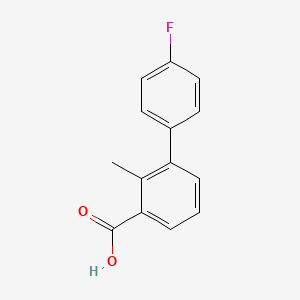 molecular formula C14H11FO2 B3059727 3-(4-氟苯基)-2-甲基苯甲酸 CAS No. 1214363-21-9