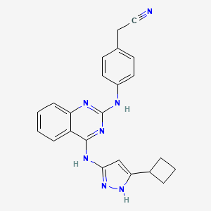 2-(4-((4-((5-Cyclobutyl-1H-pyrazol-3-yl)amino)quinazolin-2-yl)amino)phenyl)acetonitrile