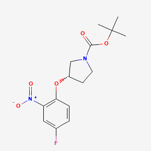 molecular formula C15H19FN2O5 B3059745 (S)-tert-Butyl 3-(4-fluoro-2-nitrophenoxy)pyrrolidine-1-carboxylate CAS No. 1233860-23-5