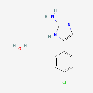 molecular formula C9H10ClN3O B3059759 5-(4-氯苯基)-1H-咪唑-2-胺水合物 CAS No. 1255717-46-4