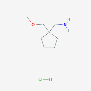 molecular formula C8H18ClNO B3059762 {[1-(Methoxymethyl)cyclopentyl]methyl}amine hydrochloride CAS No. 1255718-08-1