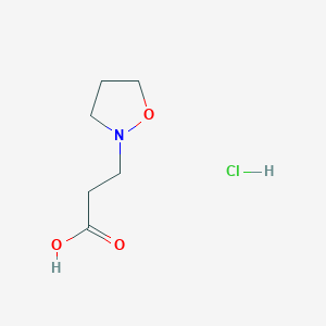 molecular formula C6H12ClNO3 B3059763 3-(2-Isoxazolidinyl)propanoic acid hydrochloride CAS No. 1255718-14-9