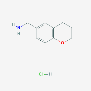 molecular formula C10H14ClNO B3059764 (3,4-Dihydro-2H-chromen-6-ylmethyl)amine hydrochloride CAS No. 1255718-26-3