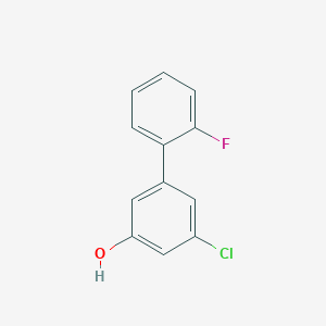 molecular formula C12H8ClFO B3059799 3-Chloro-5-(2-fluorophenyl)phenol CAS No. 1261969-58-7