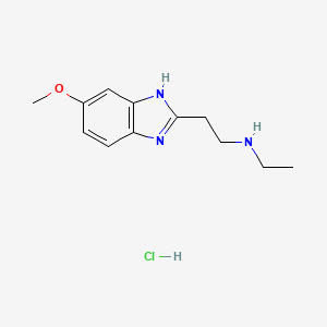 molecular formula C12H18ClN3O B3059810 N-Ethyl-2-(5-methoxy-1H-benzo[d]imidazol-2-yl)ethanamine hydrochloride CAS No. 1268990-50-6