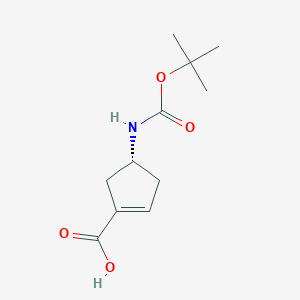 (4R)-4-{[(tert-butoxy)carbonyl]amino}cyclopent-1-ene-1-carboxylic acid