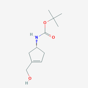 tert-butyl N-[(1R)-3-(hydroxymethyl)cyclopent-3-en-1-yl]carbamate