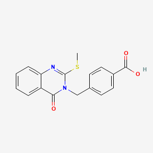 molecular formula C17H14N2O3S B3059840 4-{[2-(methylthio)-4-oxoquinazolin-3(4H)-yl]methyl}benzoic acid CAS No. 1325306-03-3